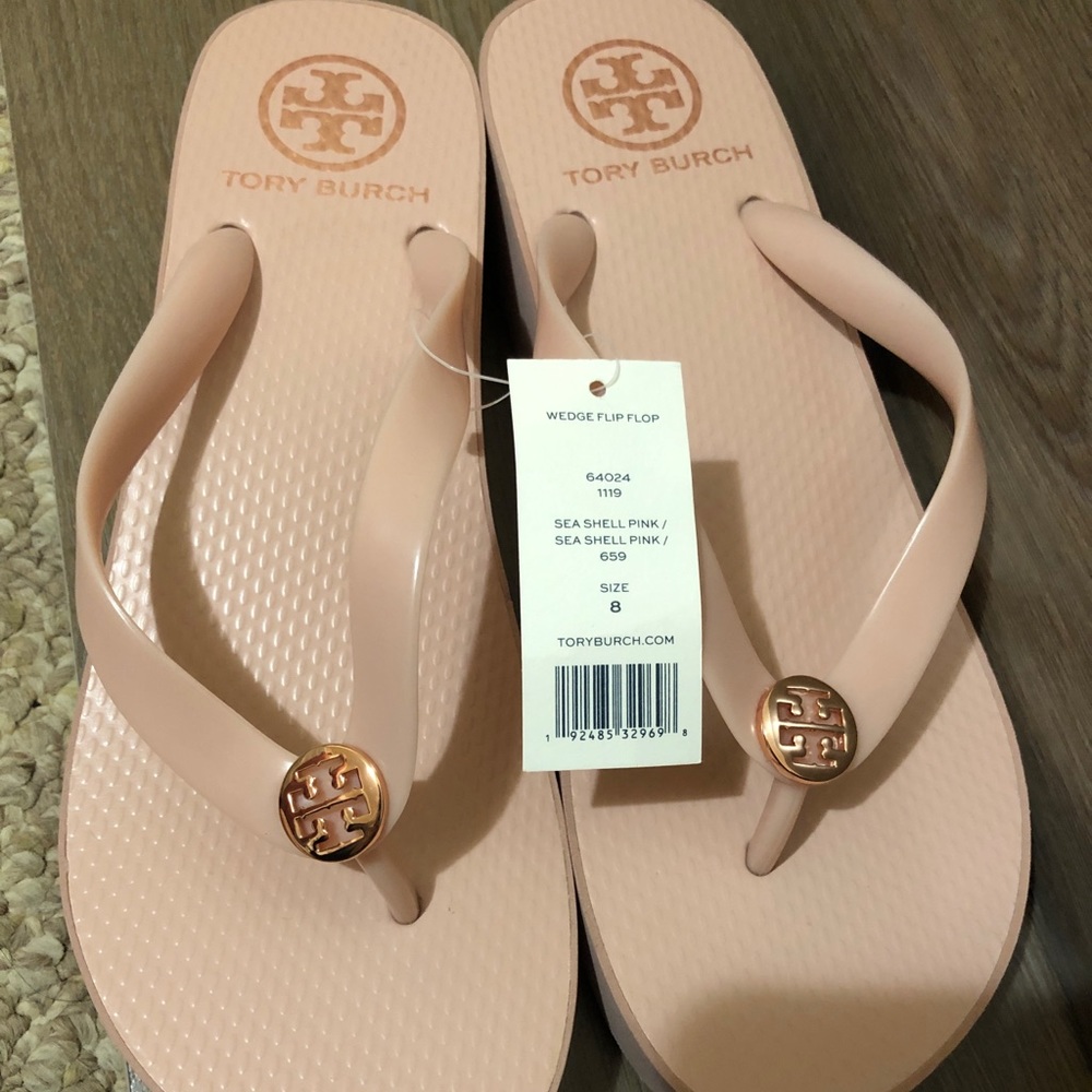 Tory Burch NWOT millennial pink wedge sandals